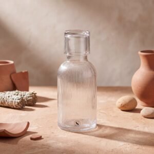 Ribbed Glass Carafe